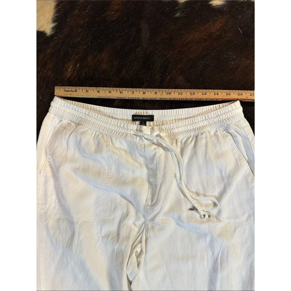Banana Republic White Linen Blend Pants, 24